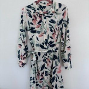 A New Day Printed Midi Button Down Dress